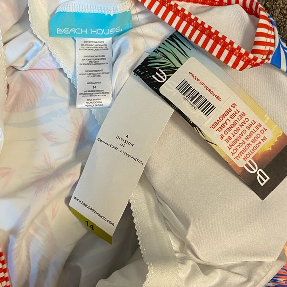 NWT Beach house blue and coral women’s tankini - Picture 5 of 10